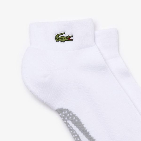 Lacoste Lacoste SPORT Printed Crocodile Low-Cut Cotton Socks Pánské - Ponožky Bílé / Šedé | CZ-LHnZW